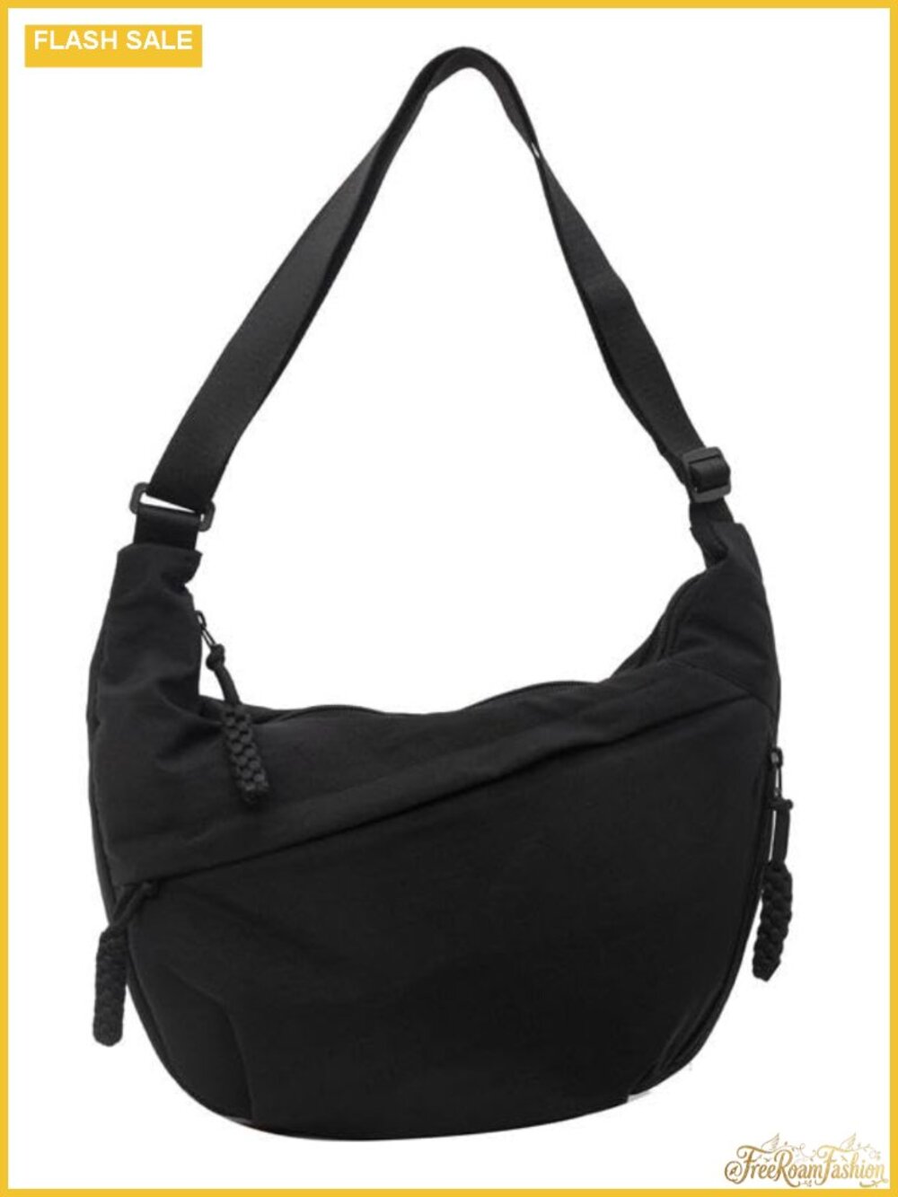 Nylon Crescent Crossbody Bag Waterproof Lightweight Adjustable Strap Women's